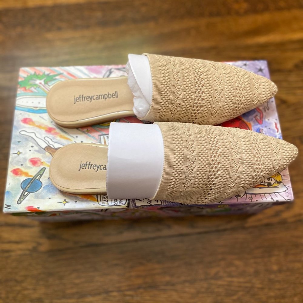 NWT: Jeffrey Campbell Carlile Mules Beige, Size 7
